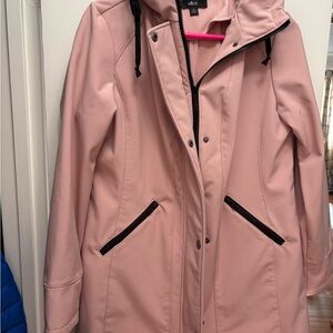 Ellos Light Pink Hooded Trench Coat